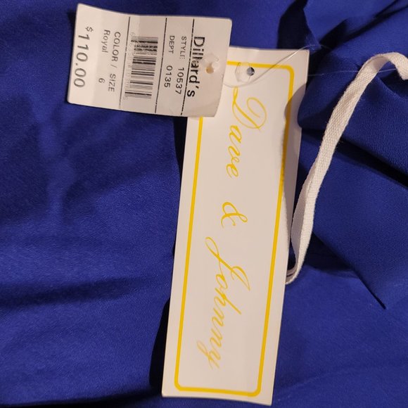 DAVE & JOHNNY ROYAL CHIFFON OVERLAY LONG DRESS - Picture 11 of 16